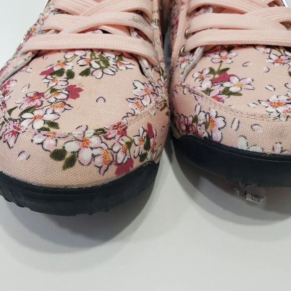 Therafit Floral Athletic Shoes Size 8 Women Pink Zip Cute Comfort - Picture 7 of 9